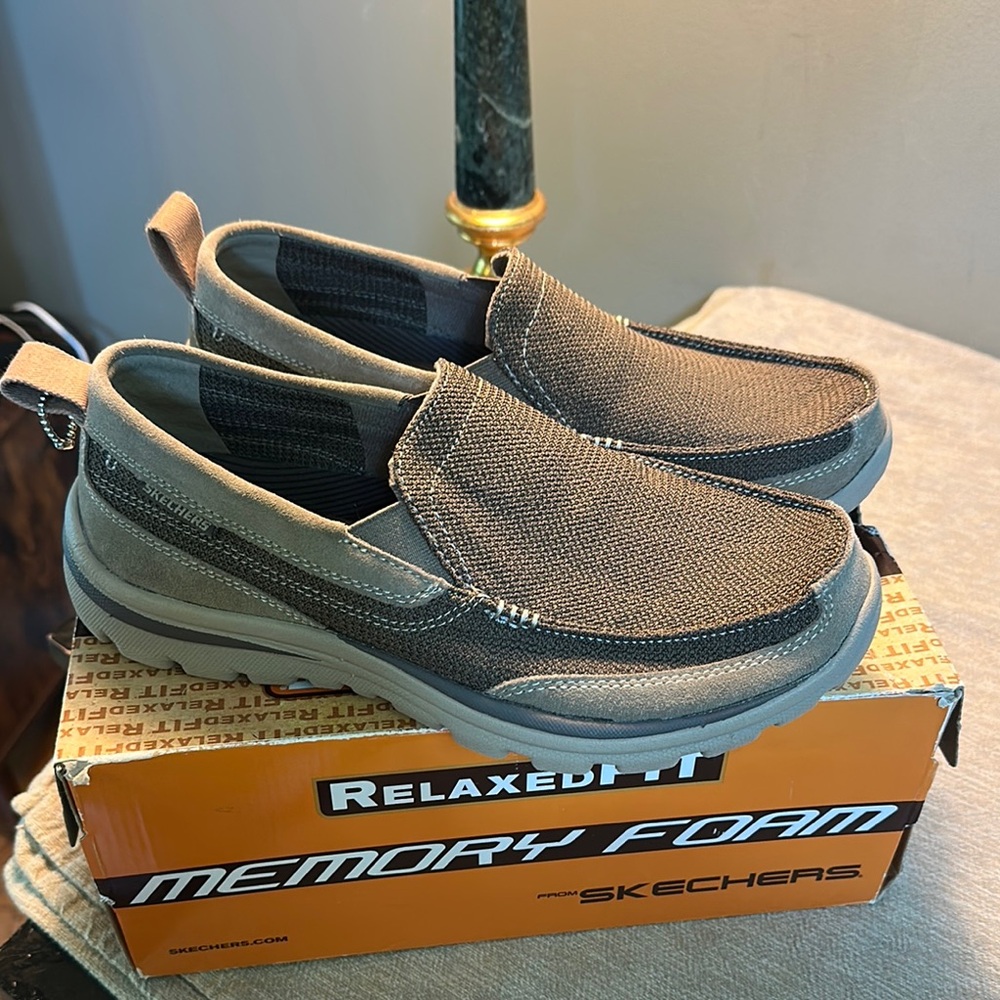 Skechers Men's Relaxed Fit Slip-On Shoes - Brown
